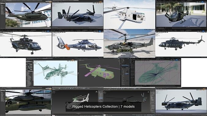 Rigged Helicopters Collection 