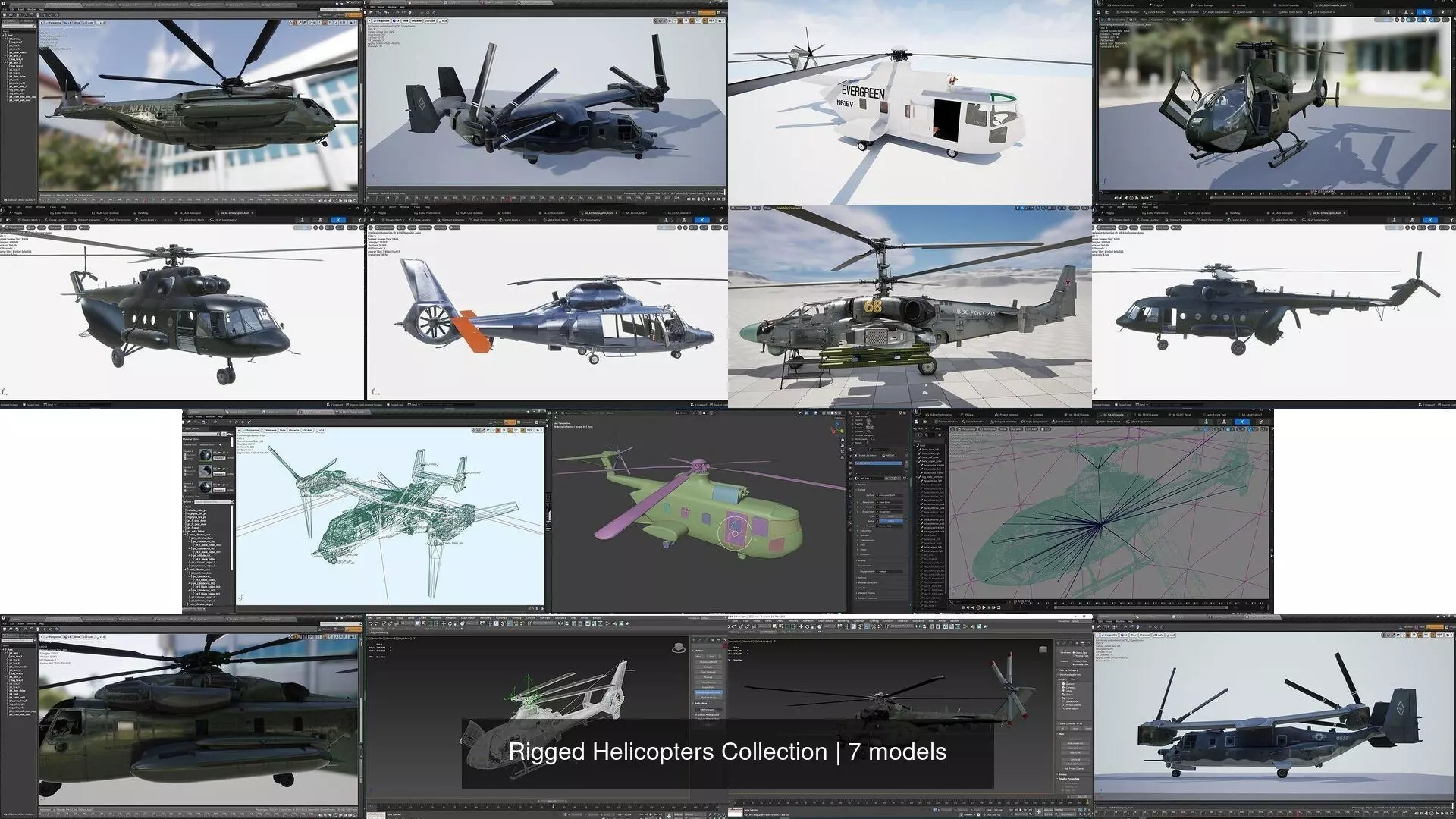 Rigged Helicopters Collection _0