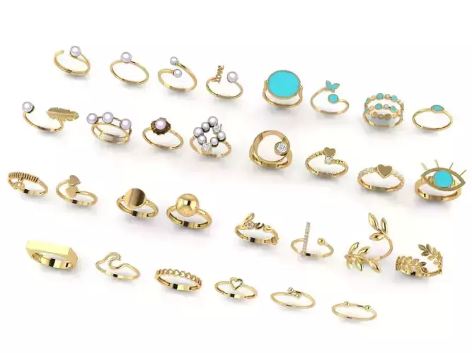 A collection of lightweight and minimal rings 3D print model