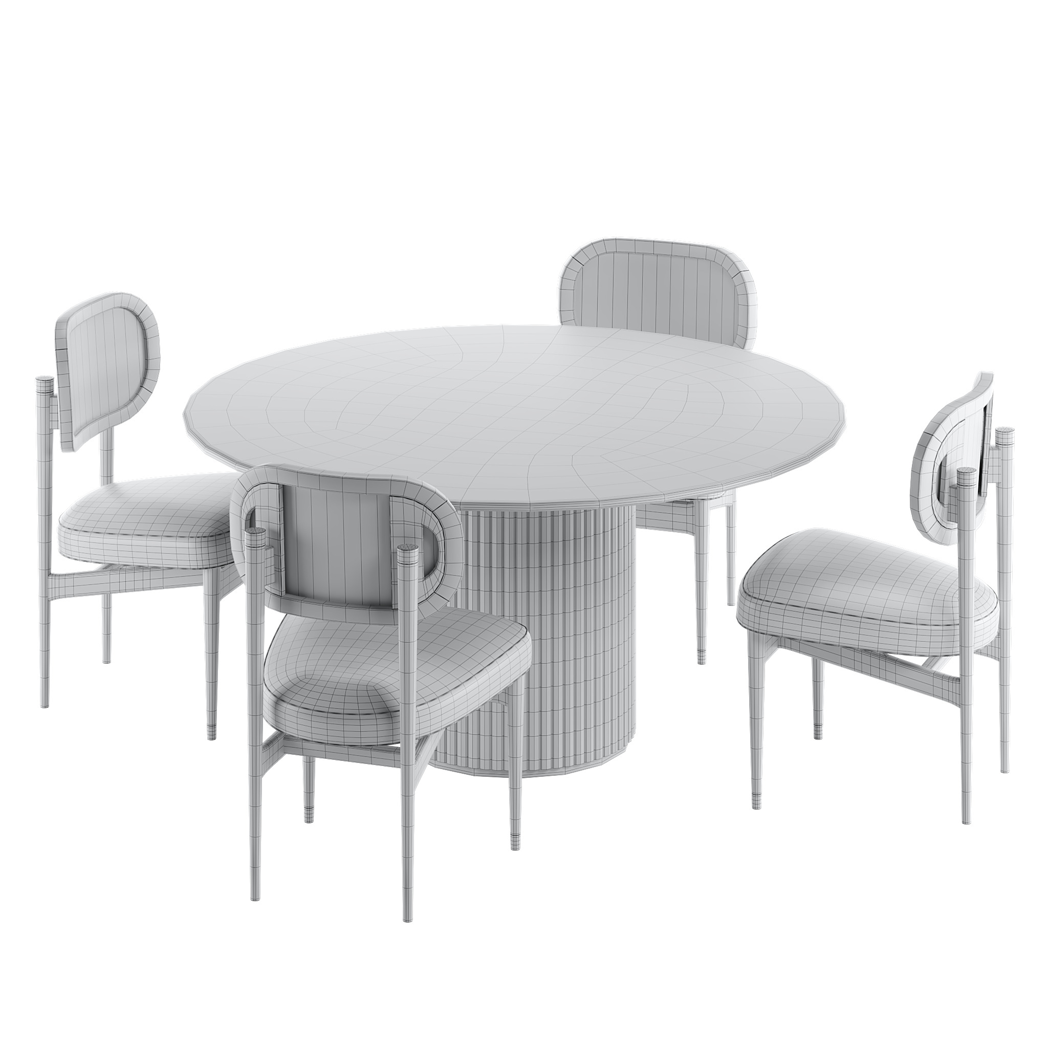 Dining set 04 3D model_9