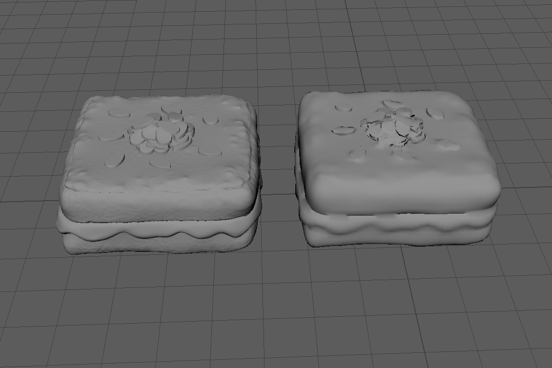 Almond Toast Low-poly 3D model_3