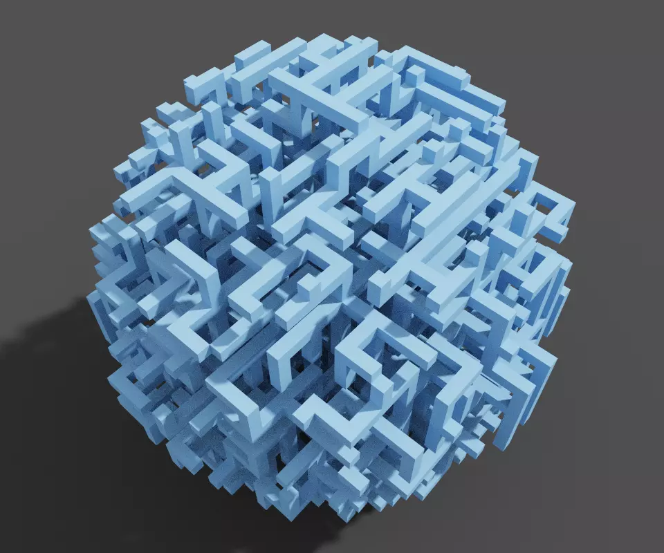 Spherical Maze in Voxels 3D model