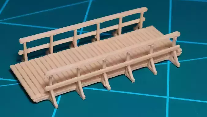 H0 scale Small Wooden Bridge - FDM