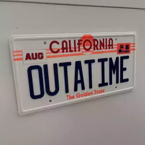 Back to the Future DeLorien Licence Plate Wall Plaque 3D print model