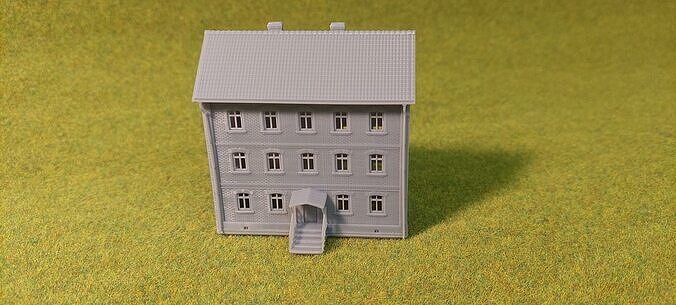 H0 scale Tenement House - resin 3D print model