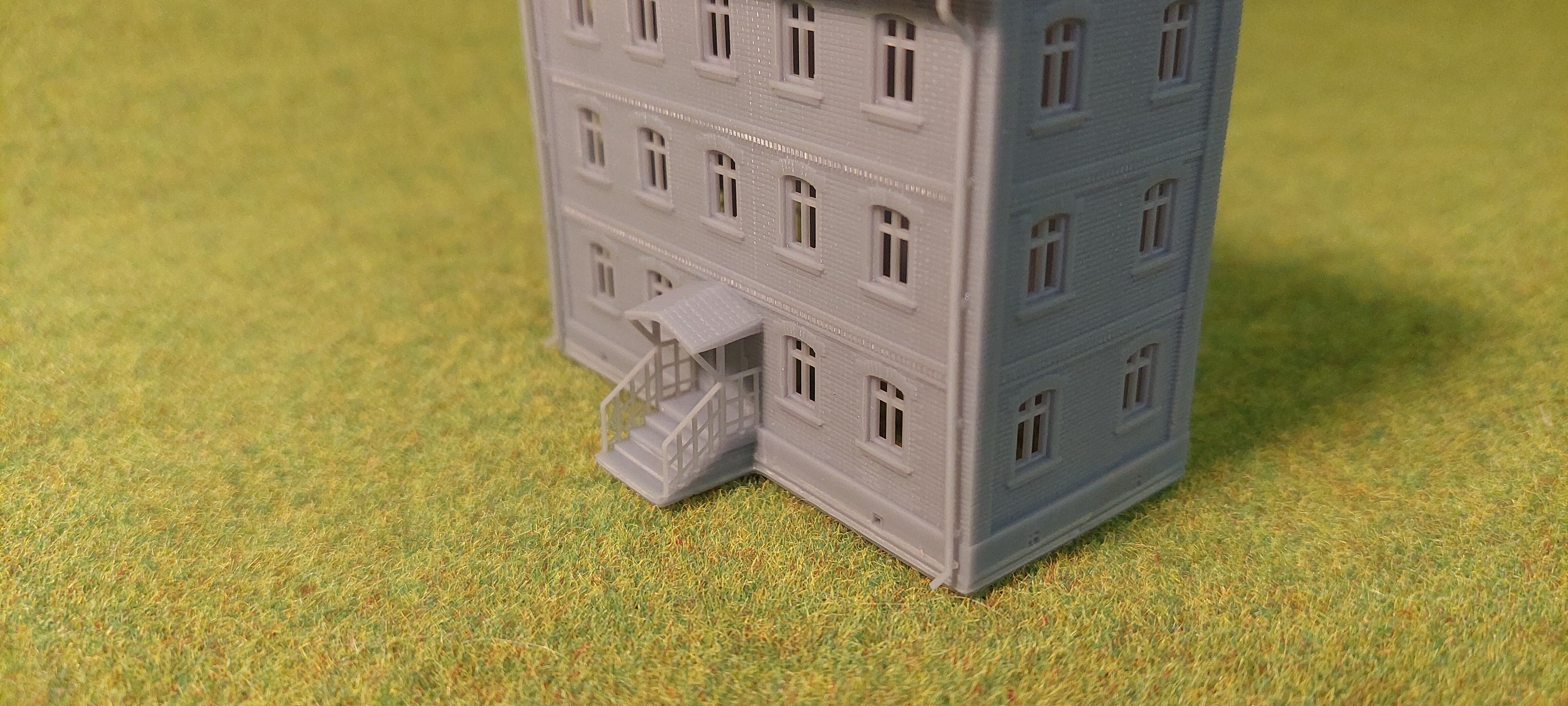 H0 scale Tenement House - resin 3D print model_1