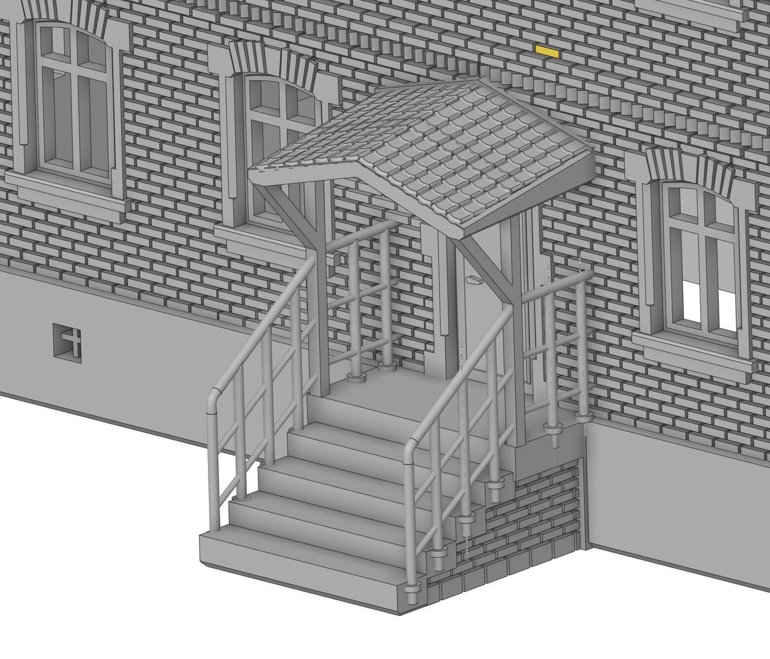 H0 scale Tenement House - resin 3D print model_7