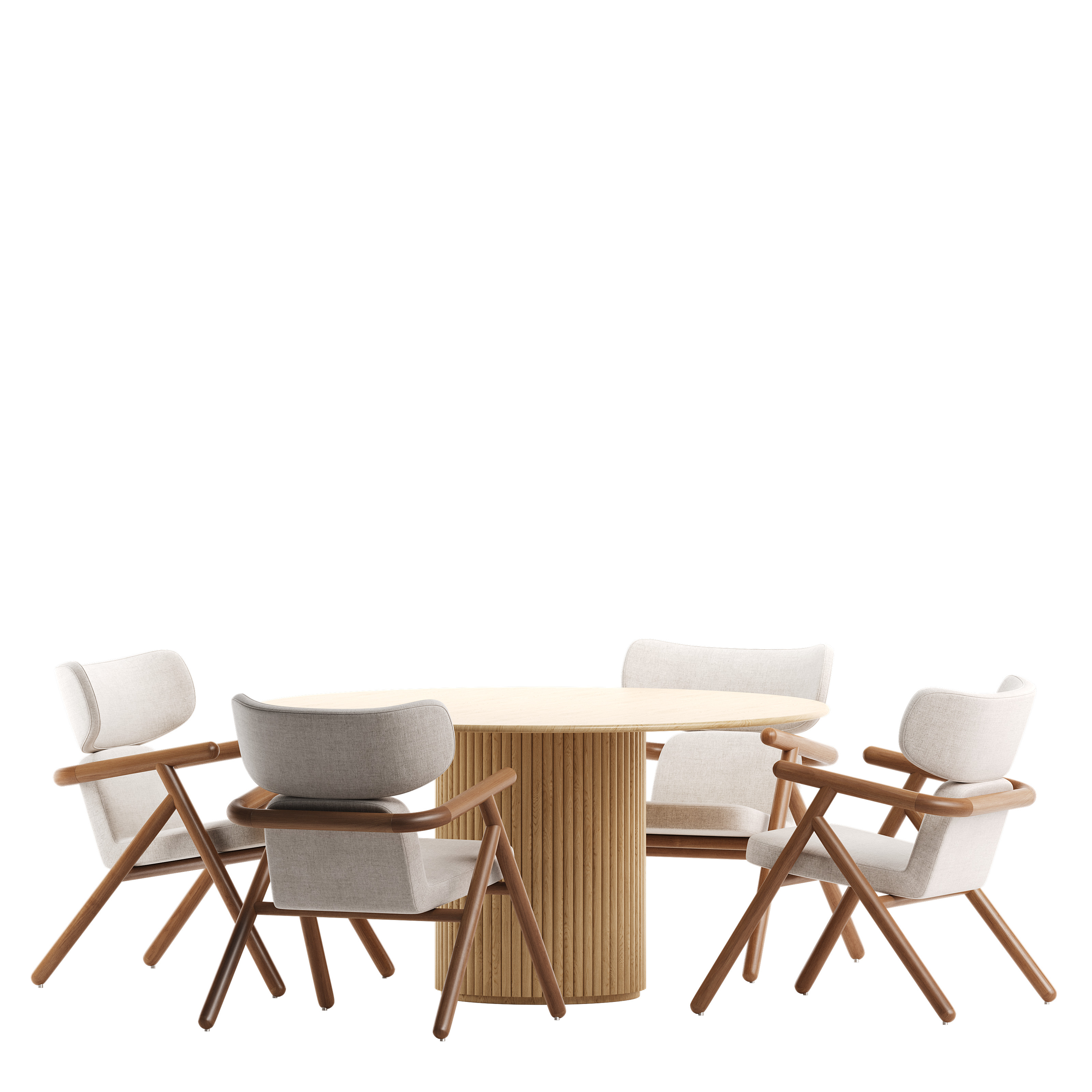 Dining set 06 3D model_2