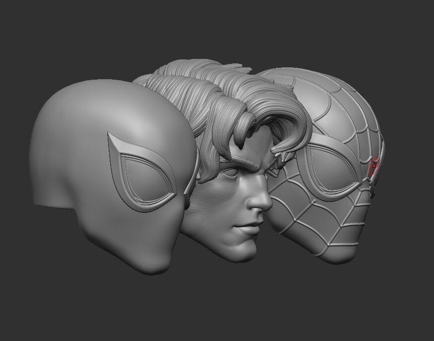 Marvel Rivals Spiderman Headsculpt for Action Figures 3D print model_1