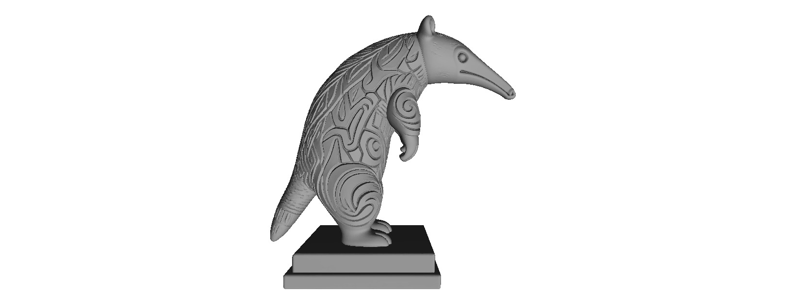 613 Totem Style Anteater Full Body 3D Model 3D print model_1