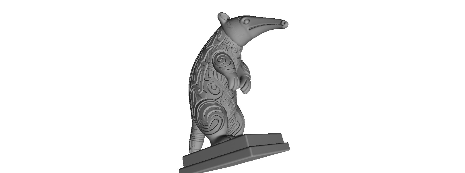 613 Totem Style Anteater Full Body 3D Model 3D print model_3