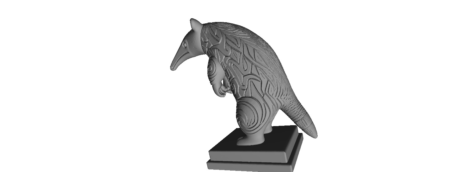 613 Totem Style Anteater Full Body 3D Model 3D print model_2