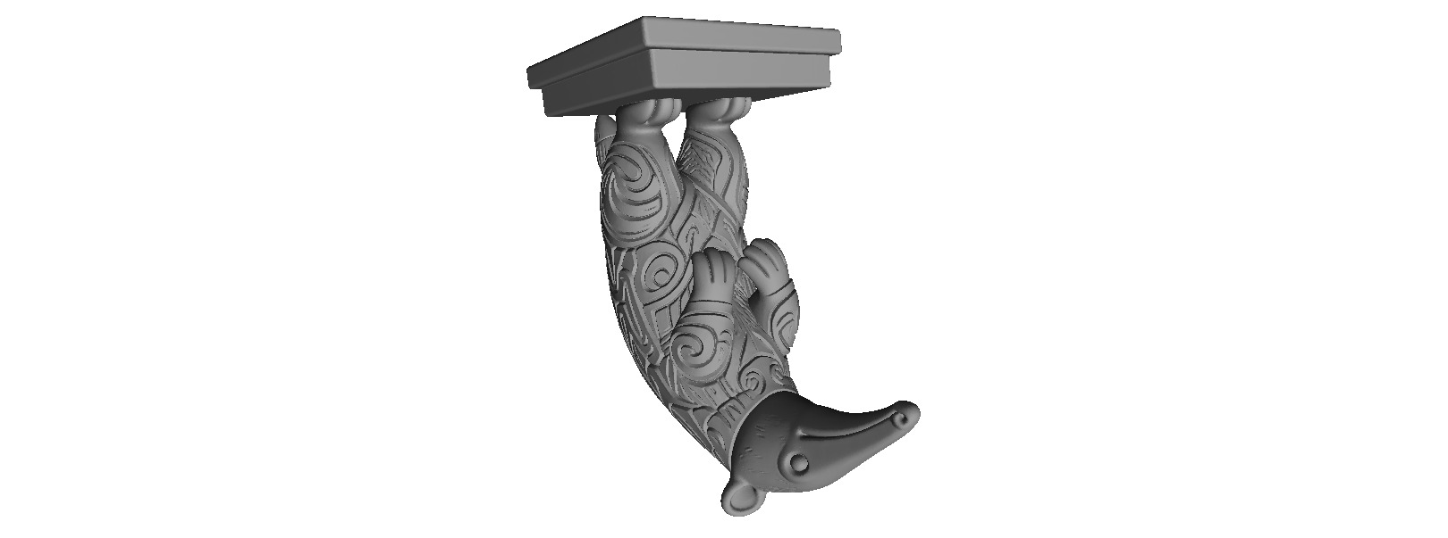 613 Totem Style Anteater Full Body 3D Model 3D print model_6