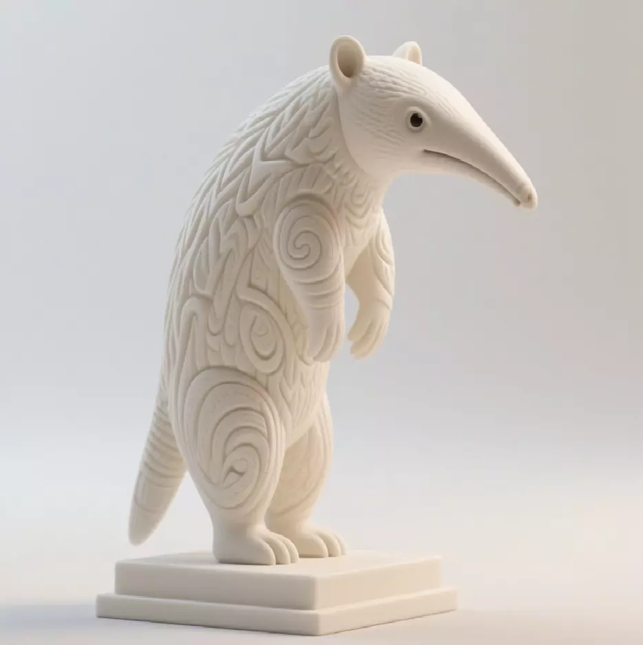 613 Totem Style Anteater Full Body 3D Model 3D print model_0