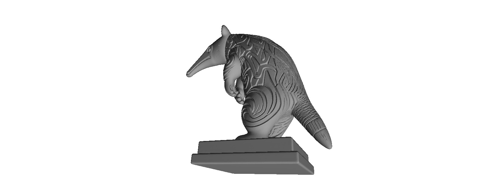 613 Totem Style Anteater Full Body 3D Model 3D print model_5