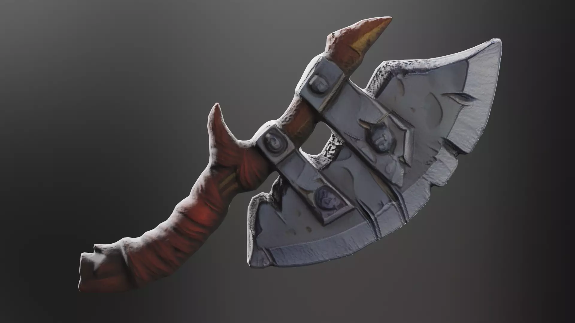 Low-Poly Battle Axe Stylized Weapon Game Asset Low-poly 3D model