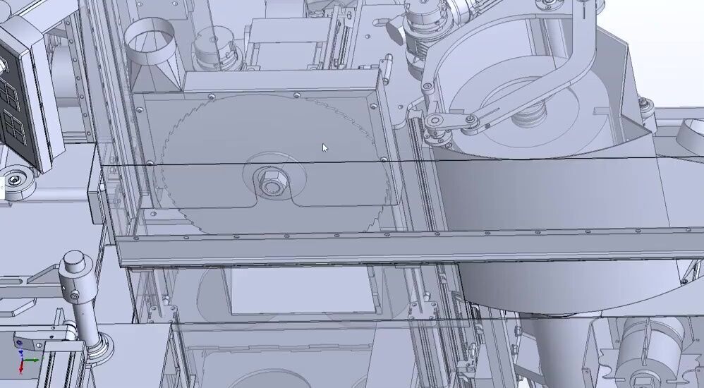 Automatic CNC Wood Cutting and Circular Saw Machine 3D model_24