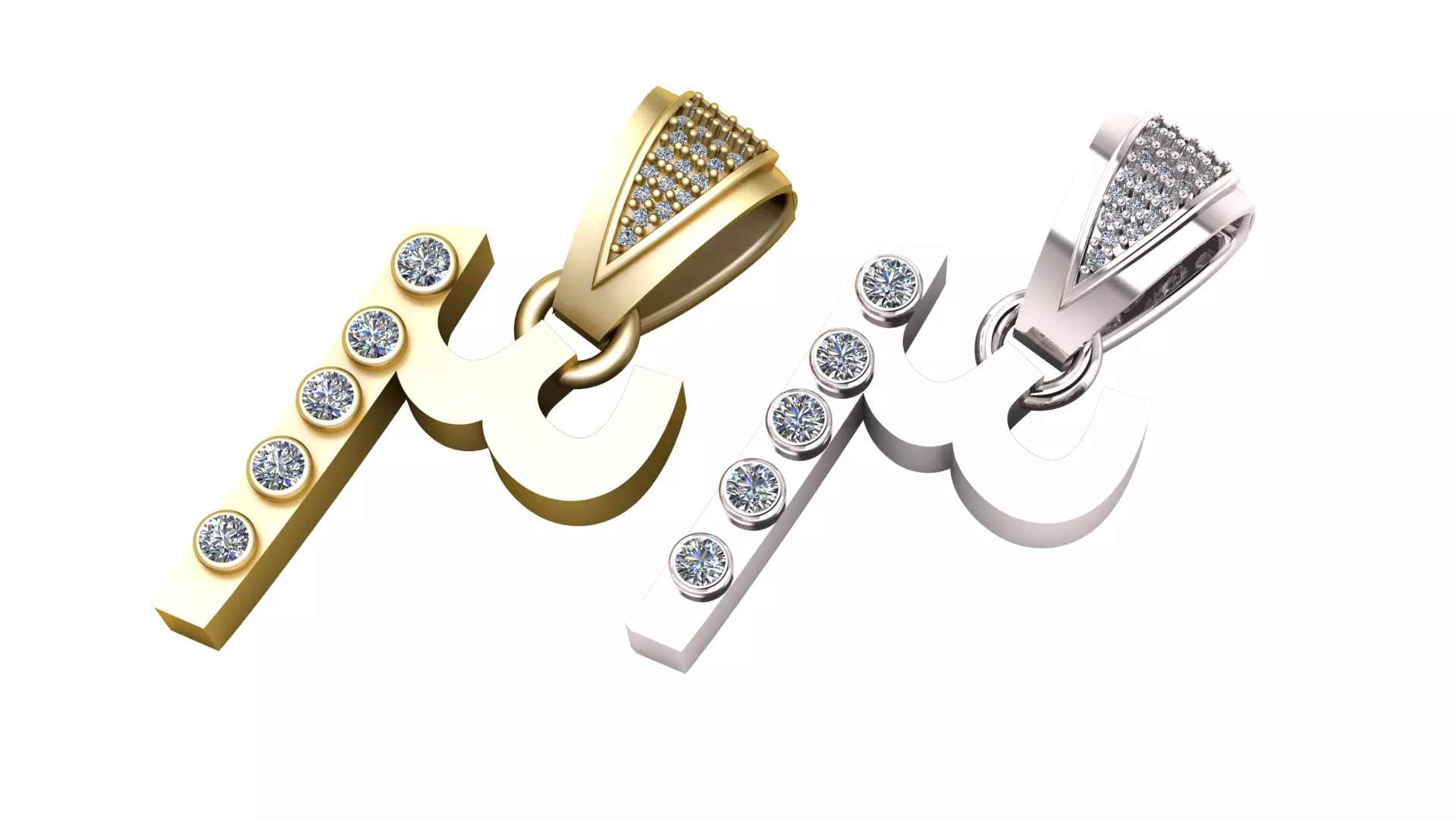 modern pendant diamond 3D print model