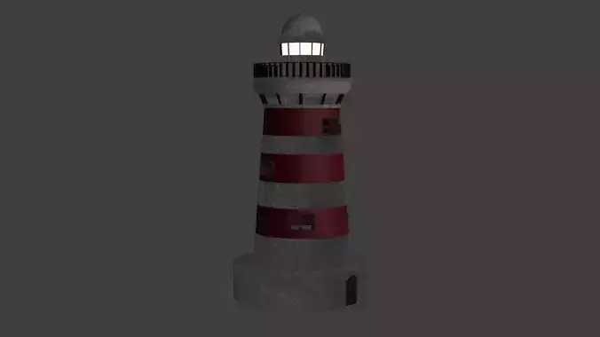 Stylized Lighthouse 3D Model Game Ready  Low Poly with Textures