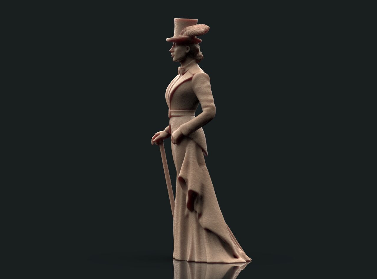 Lady with the cane 3D print model_25