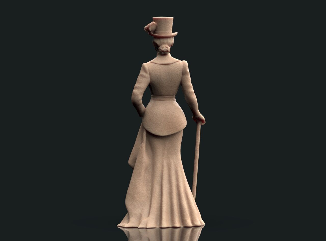 Lady with the cane 3D print model_4
