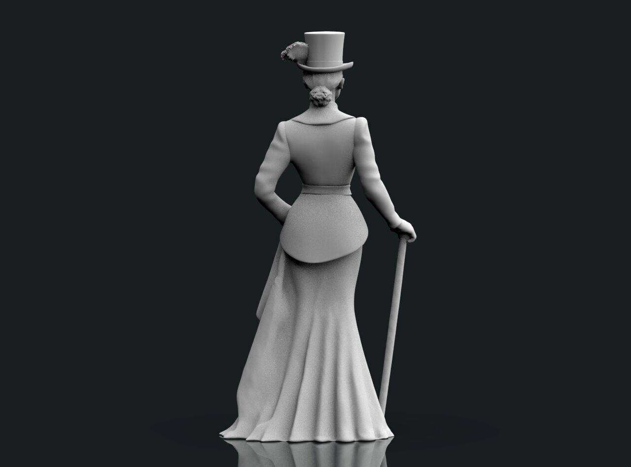 Lady with the cane 3D print model_23