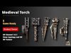 5 Medieval Torch Game Ready Low-poly 3D model_1