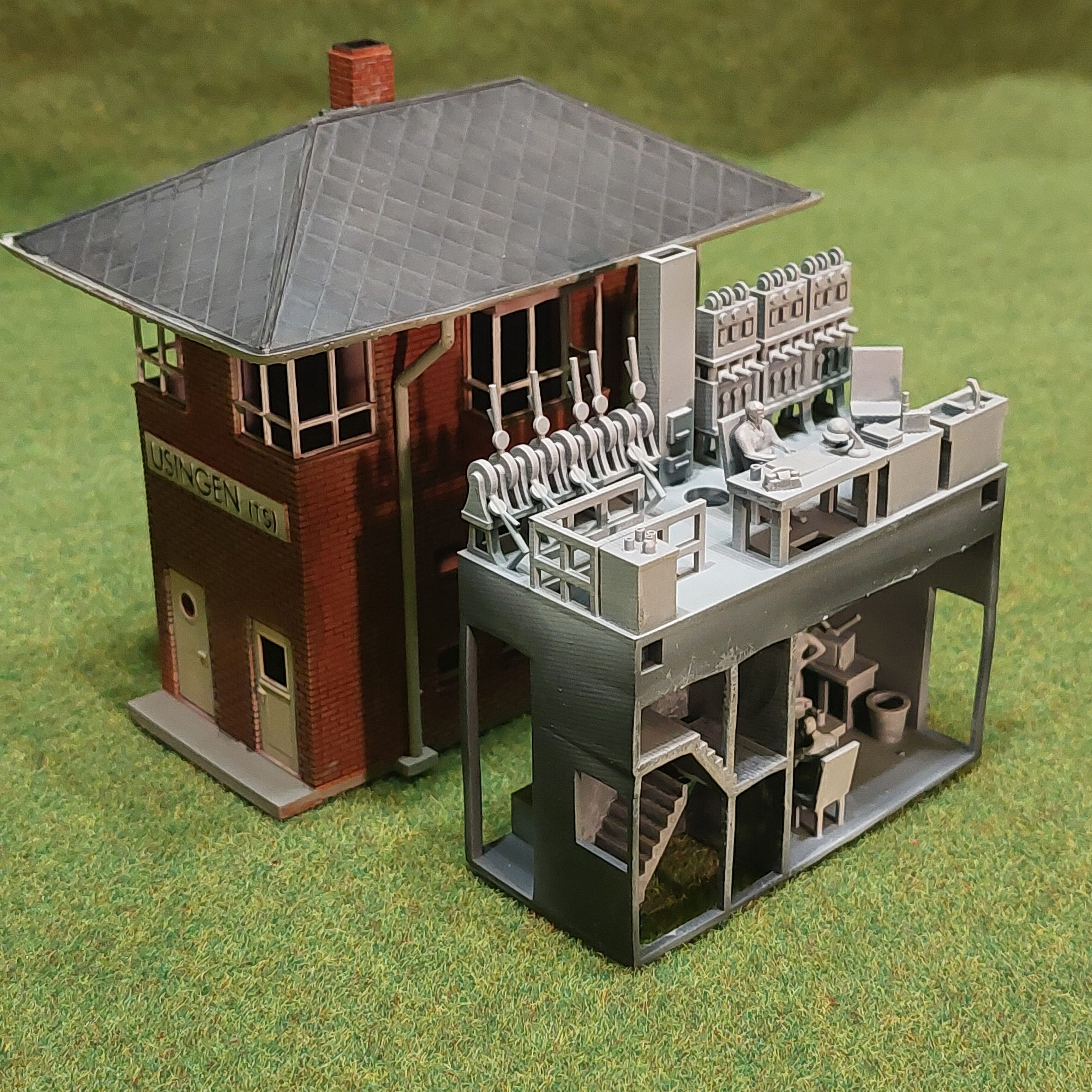 N scale Geraman signal box Usingen Ts - resin 3D print model_7