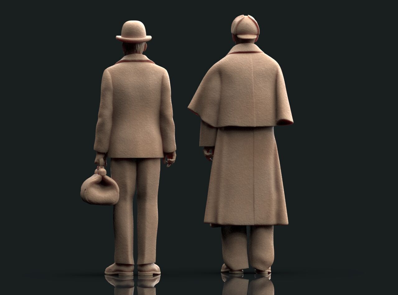 Sherlock Holmes and Doctor Watson 3D print model_10