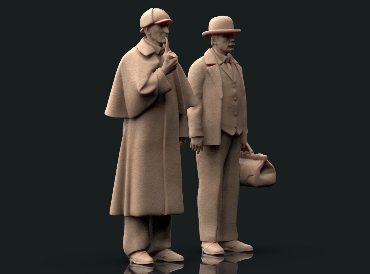 Sherlock Holmes and Doctor Watson 3D print model_22