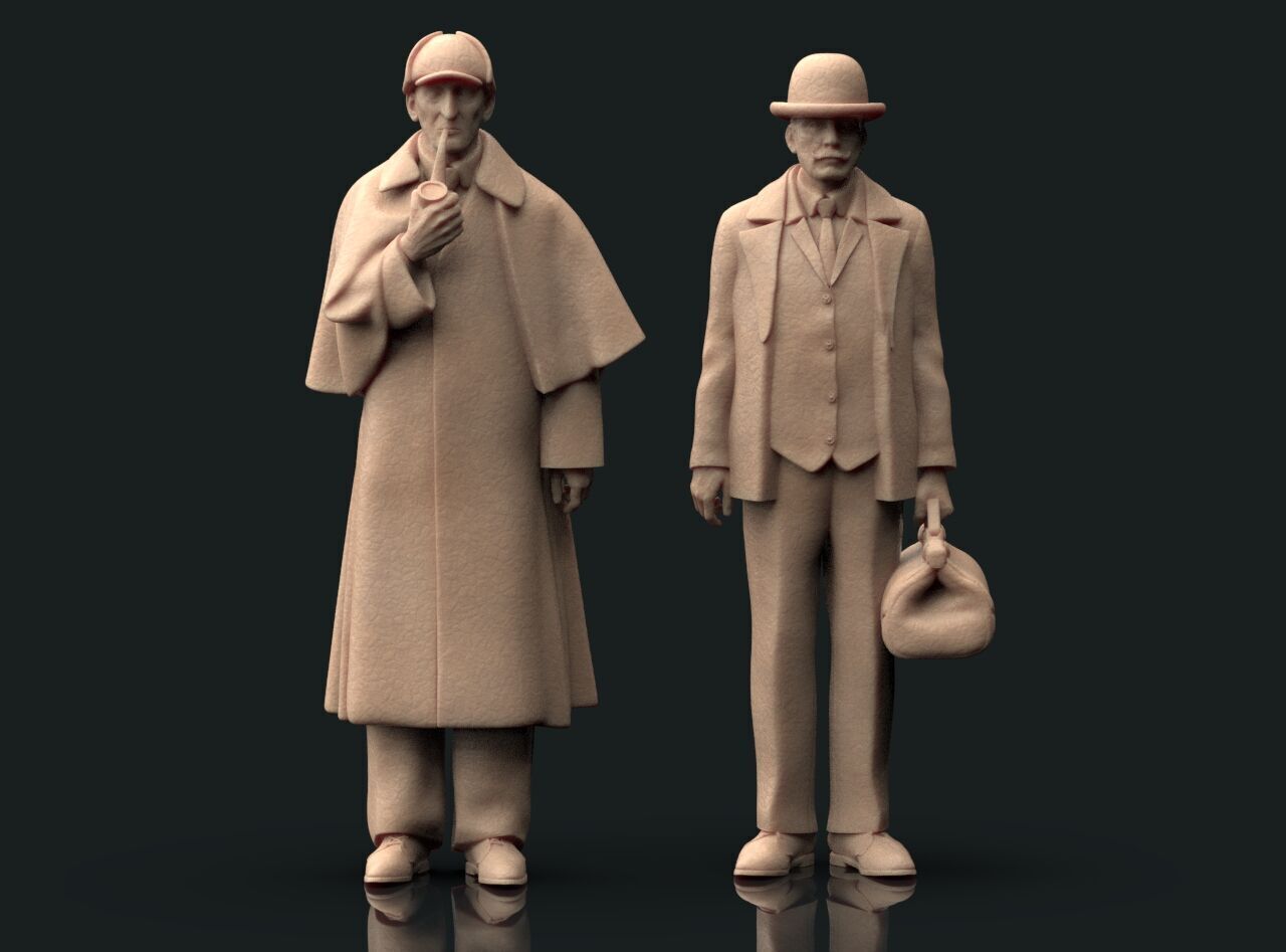 Sherlock Holmes and Doctor Watson 3D print model_4