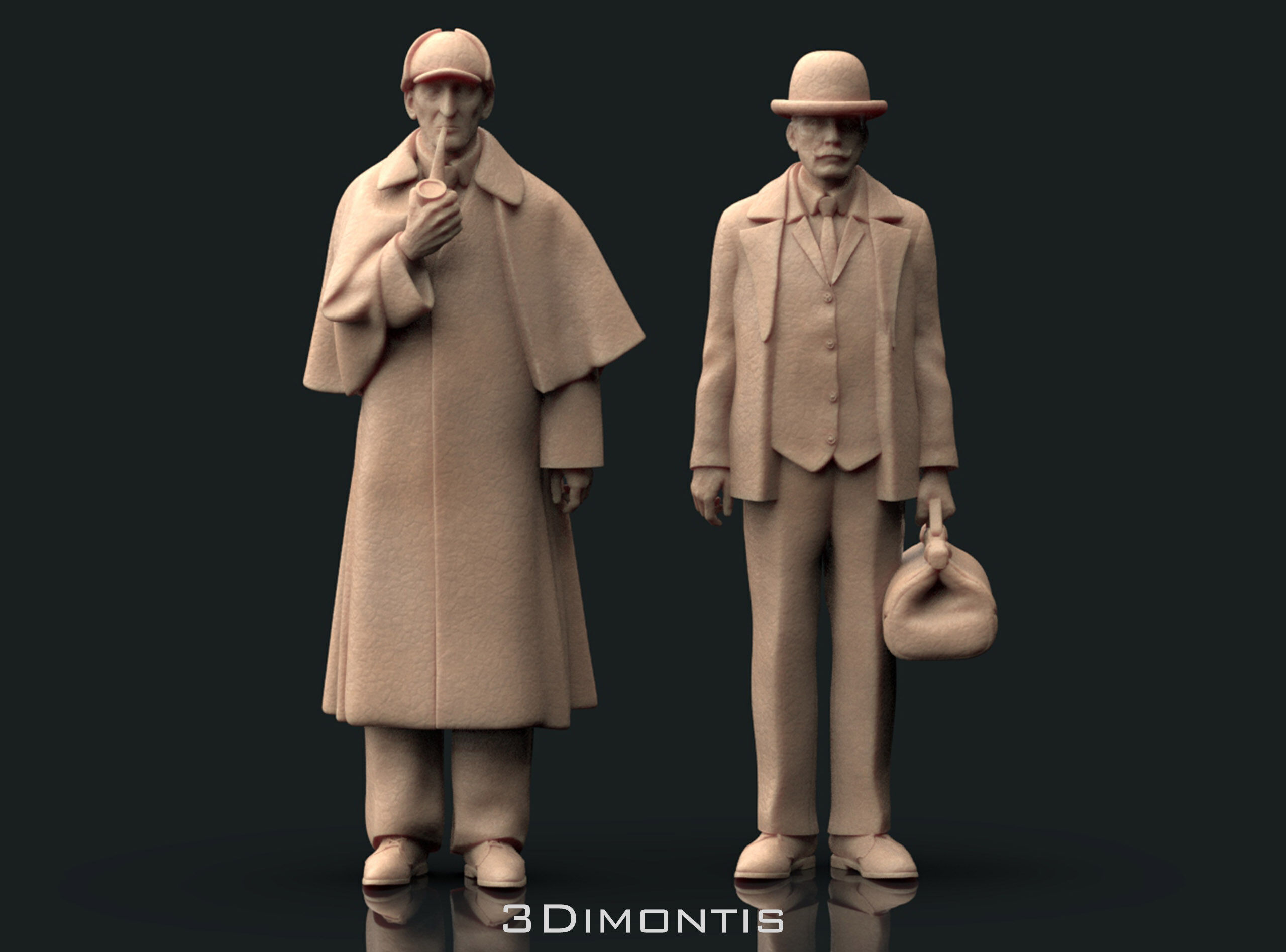 Sherlock Holmes and Doctor Watson 3D print model_23