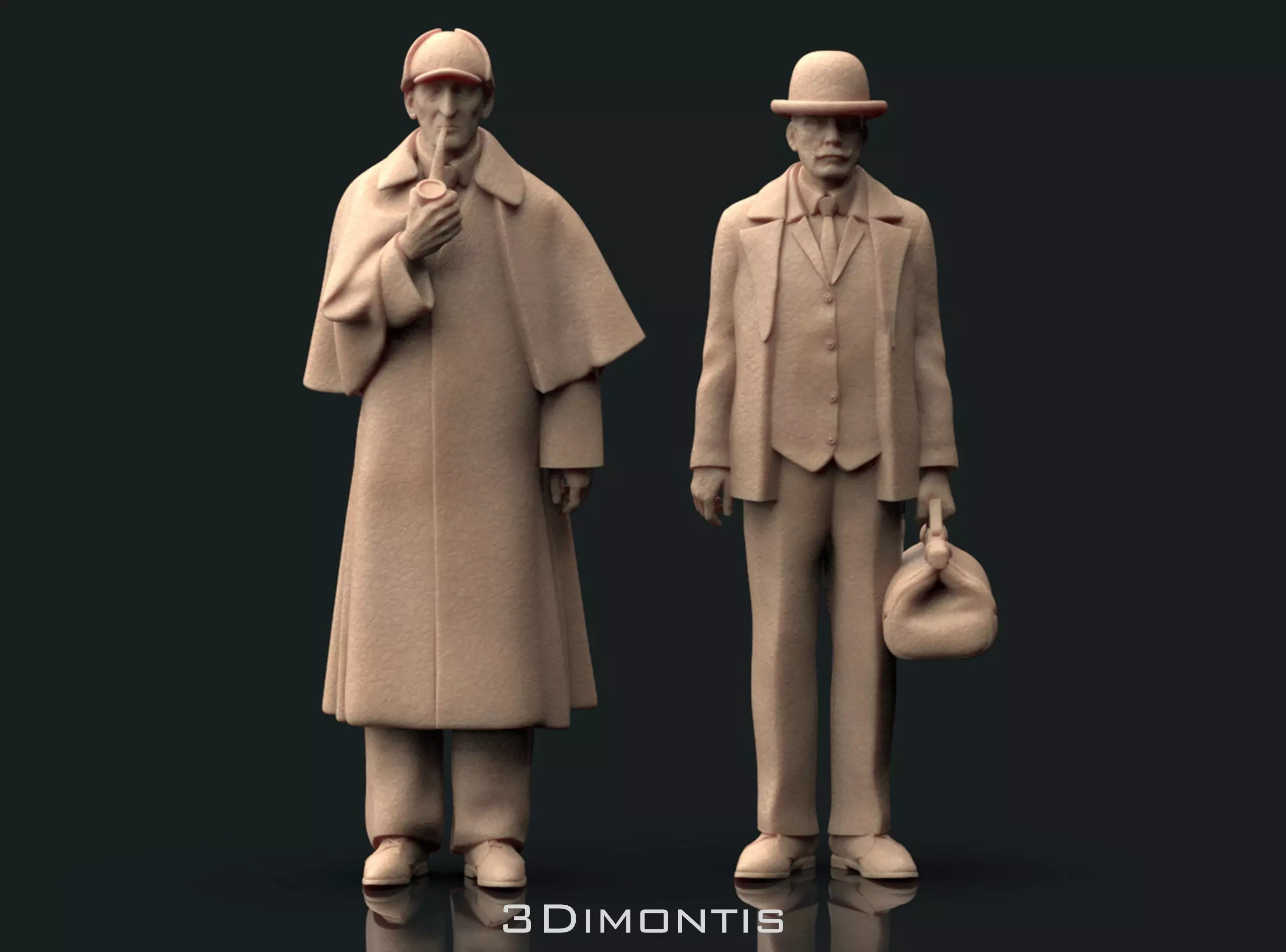 Sherlock Holmes and Doctor Watson 3D print model_0