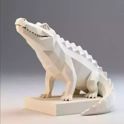 616  Low Poly     Crocodile   Full Body   3D Model
