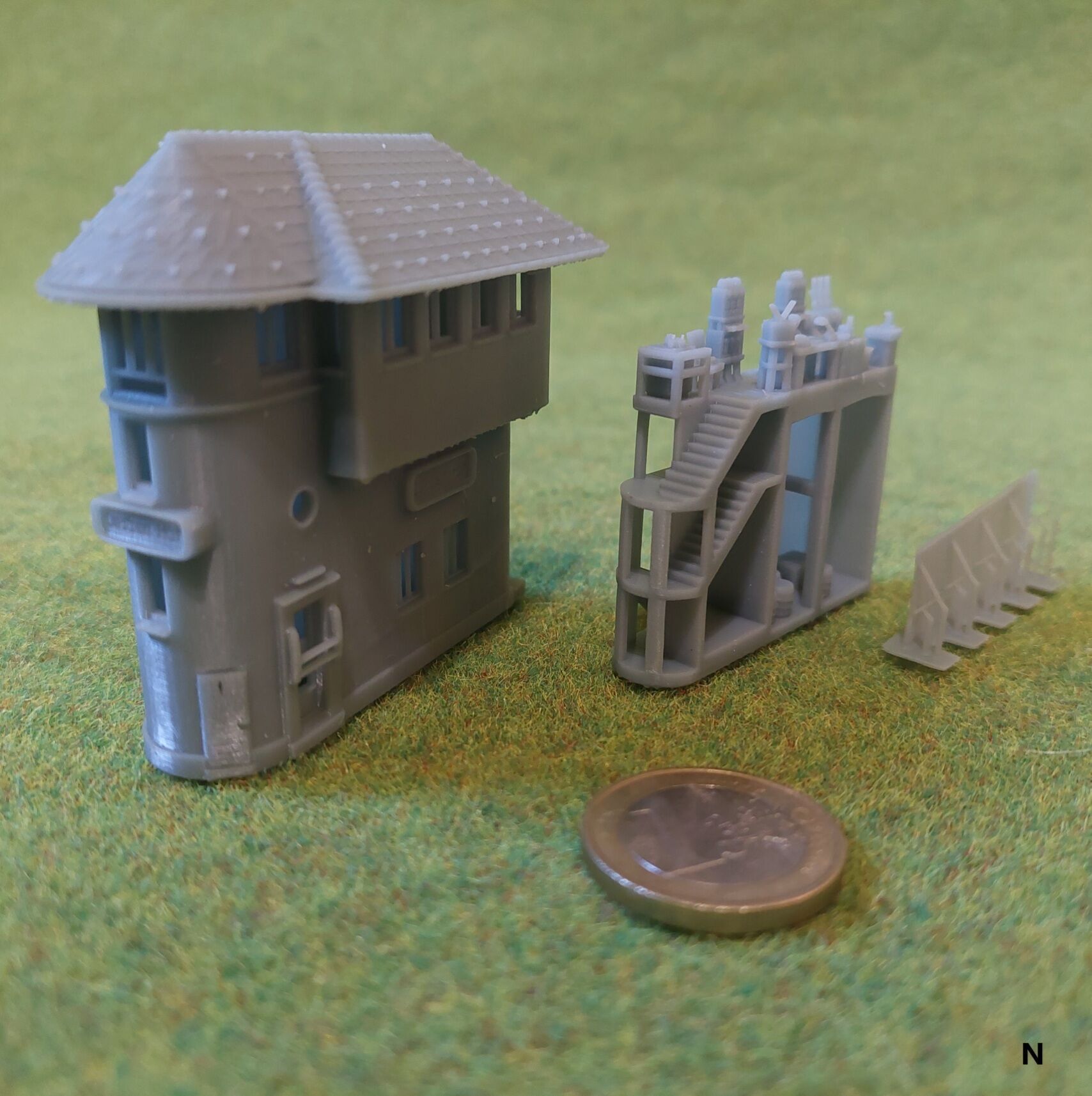 N scale Austrian signal box Leoben Hbf stellwerk1 - resin 3D print model_11