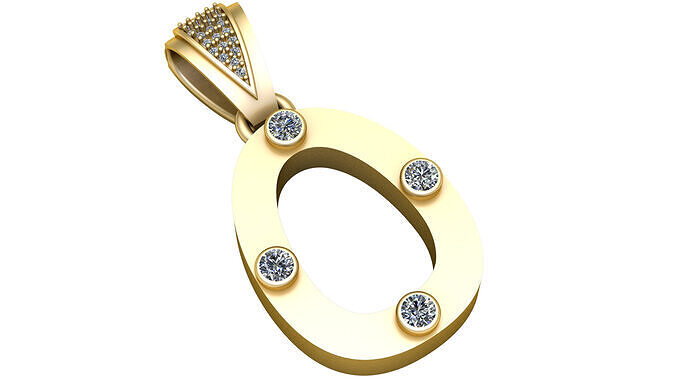 oval pendant gold 3D print model