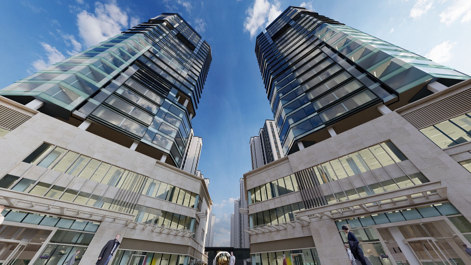 Modern Urban Mixed Use Complex High-Detail 3D model_4