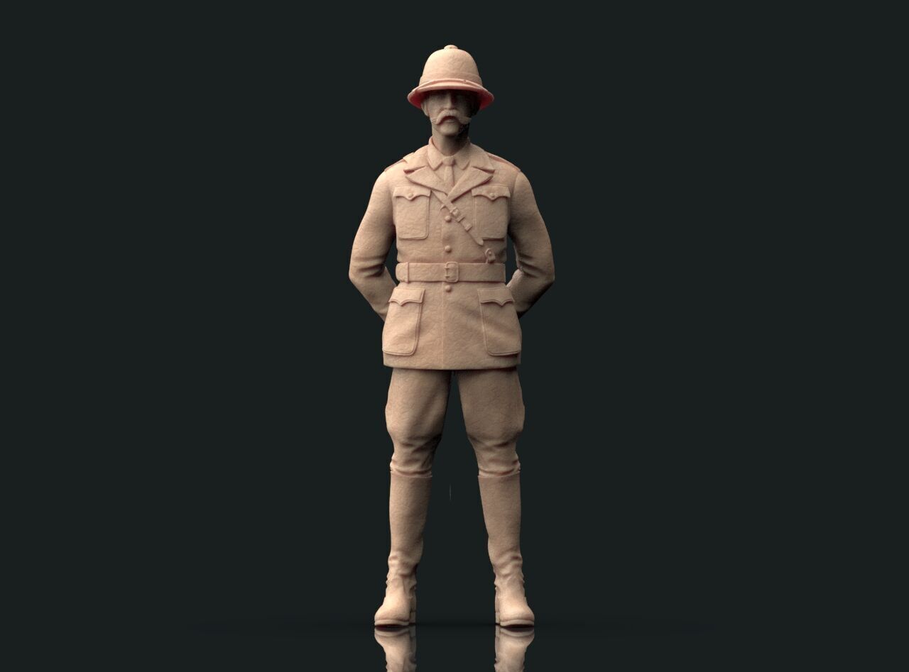 Officer in a pith helmet 3D print model_5