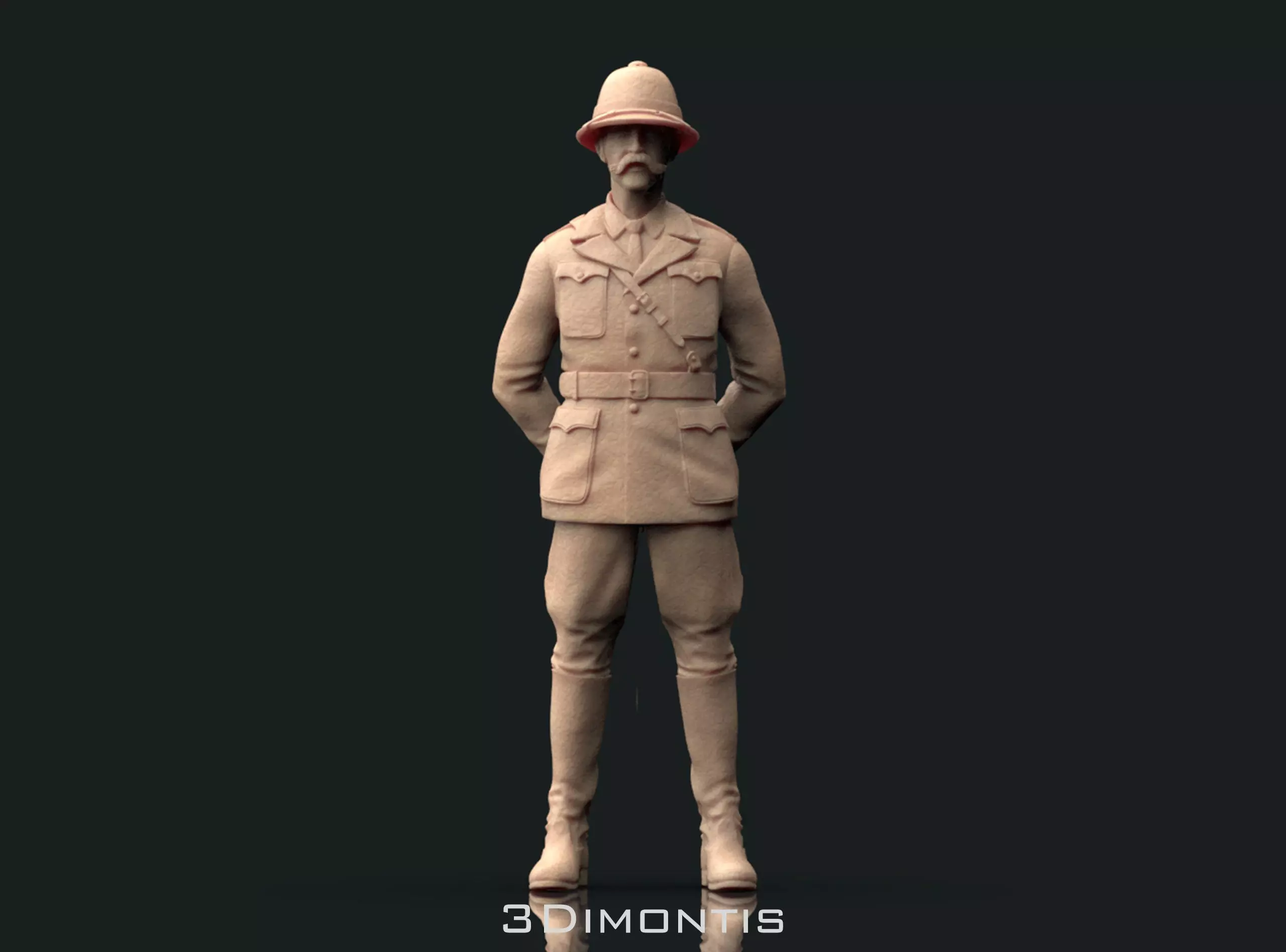 Officer in a pith helmet 3D print model_0