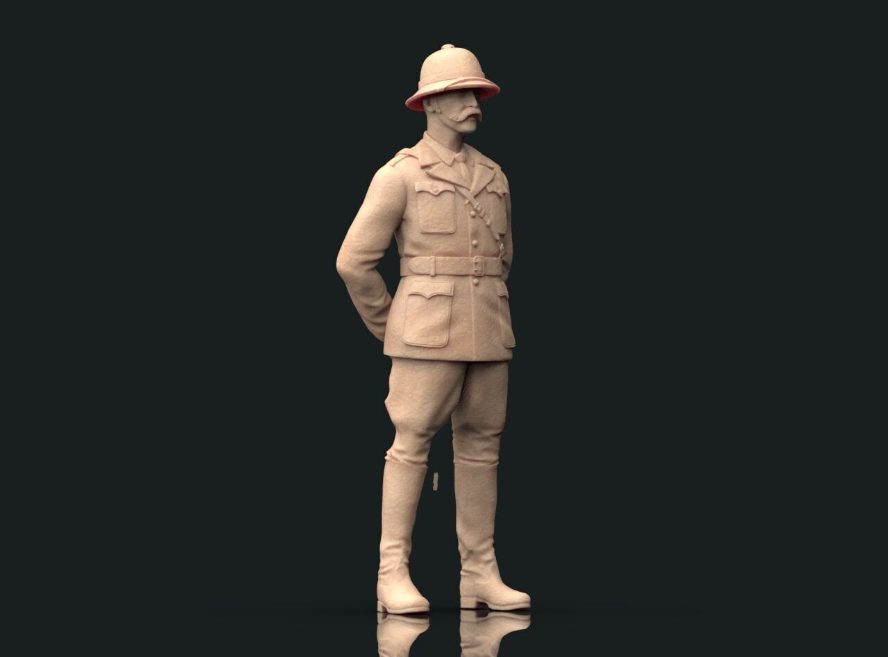 Officer in a pith helmet 3D print model_21