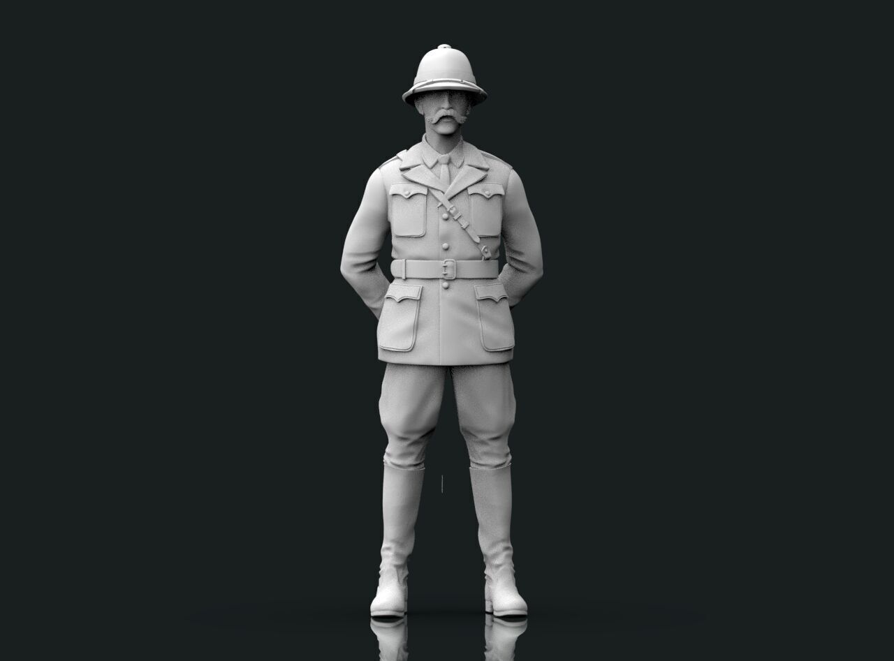 Officer in a pith helmet 3D print model_3