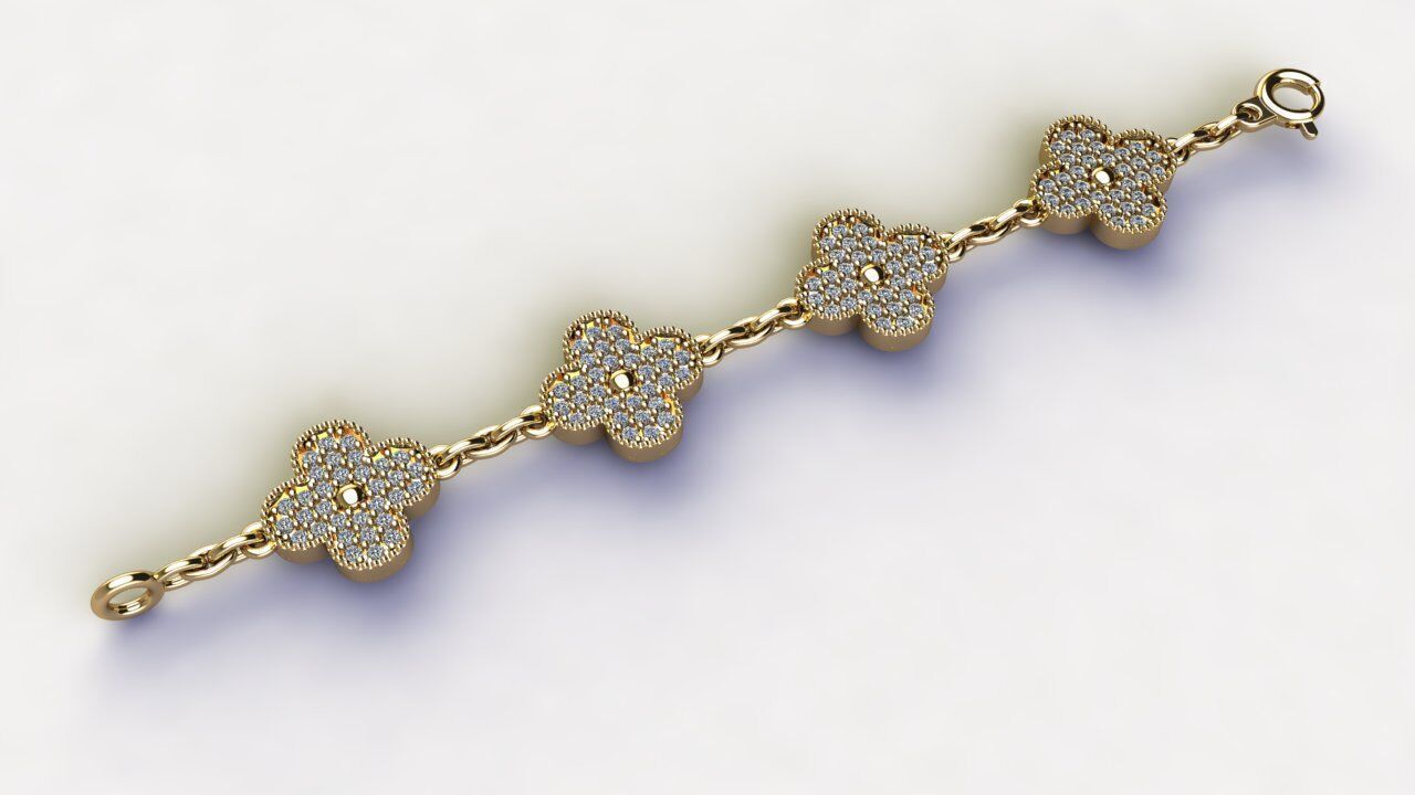 Van Cleef - Bracelet jewelry 1 3D print model_1