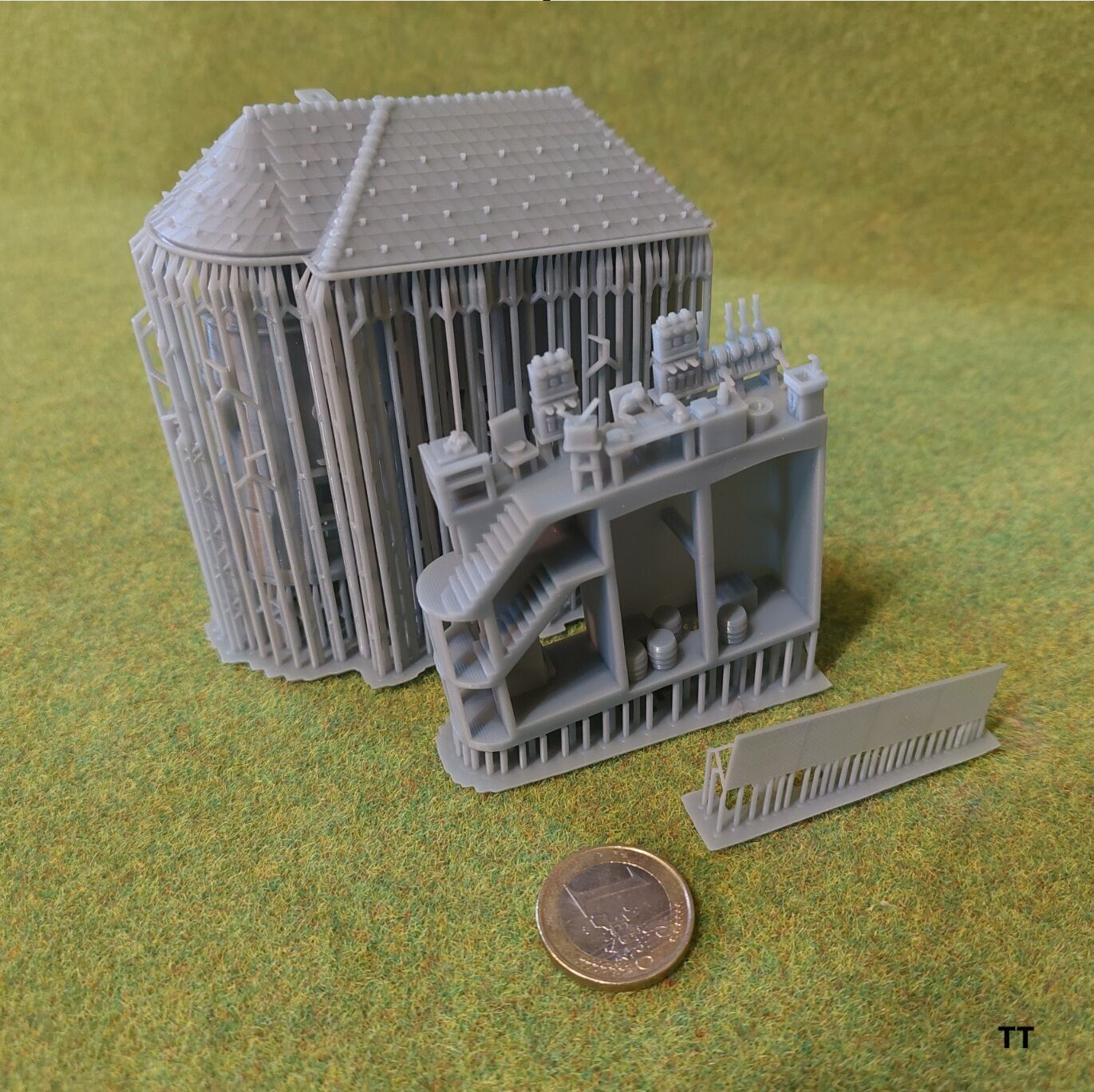 TT scale Austrian signal box Leoben Hbf stellwerk1 - resin 3D print model_10