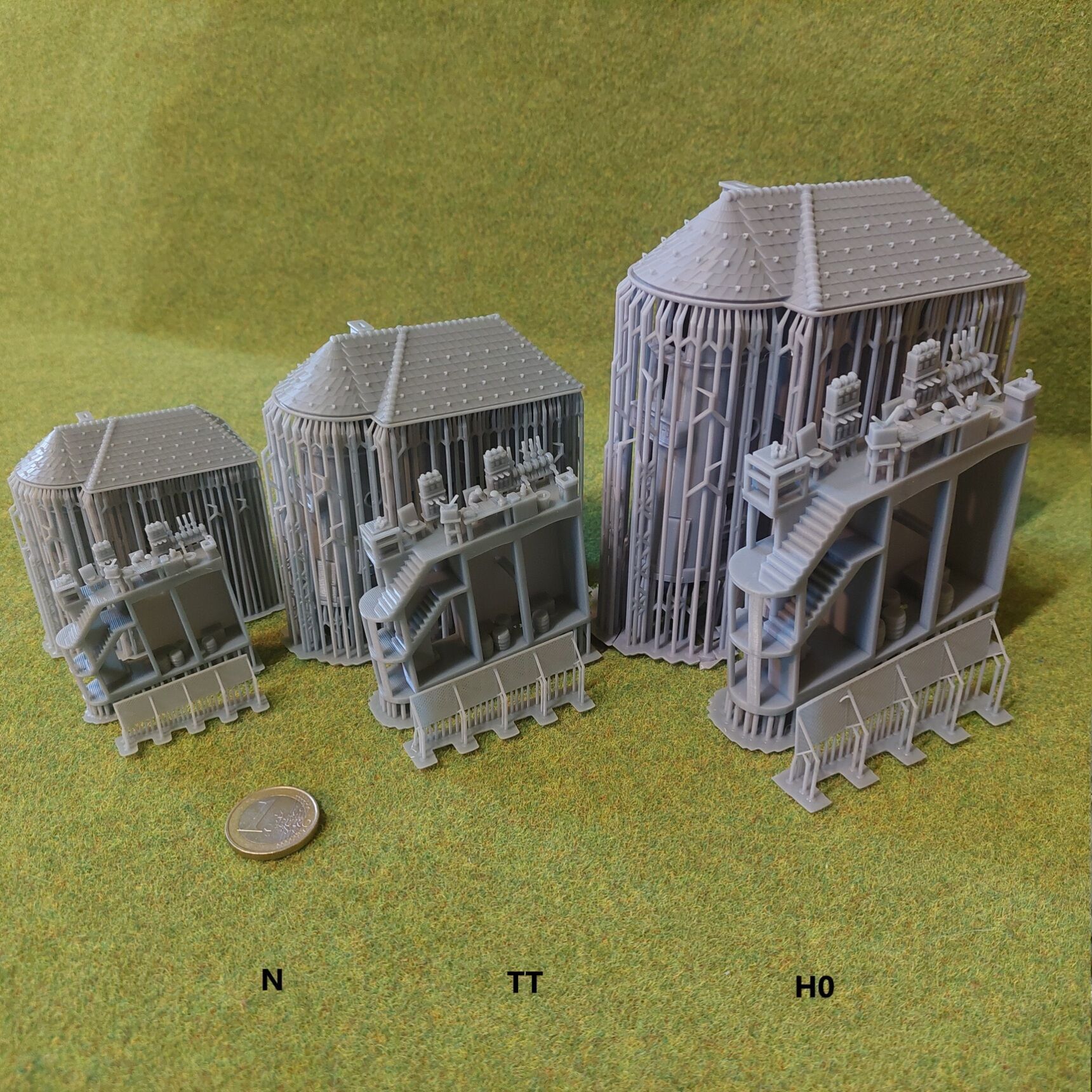 TT scale Austrian signal box Leoben Hbf stellwerk1 - resin 3D print model_5