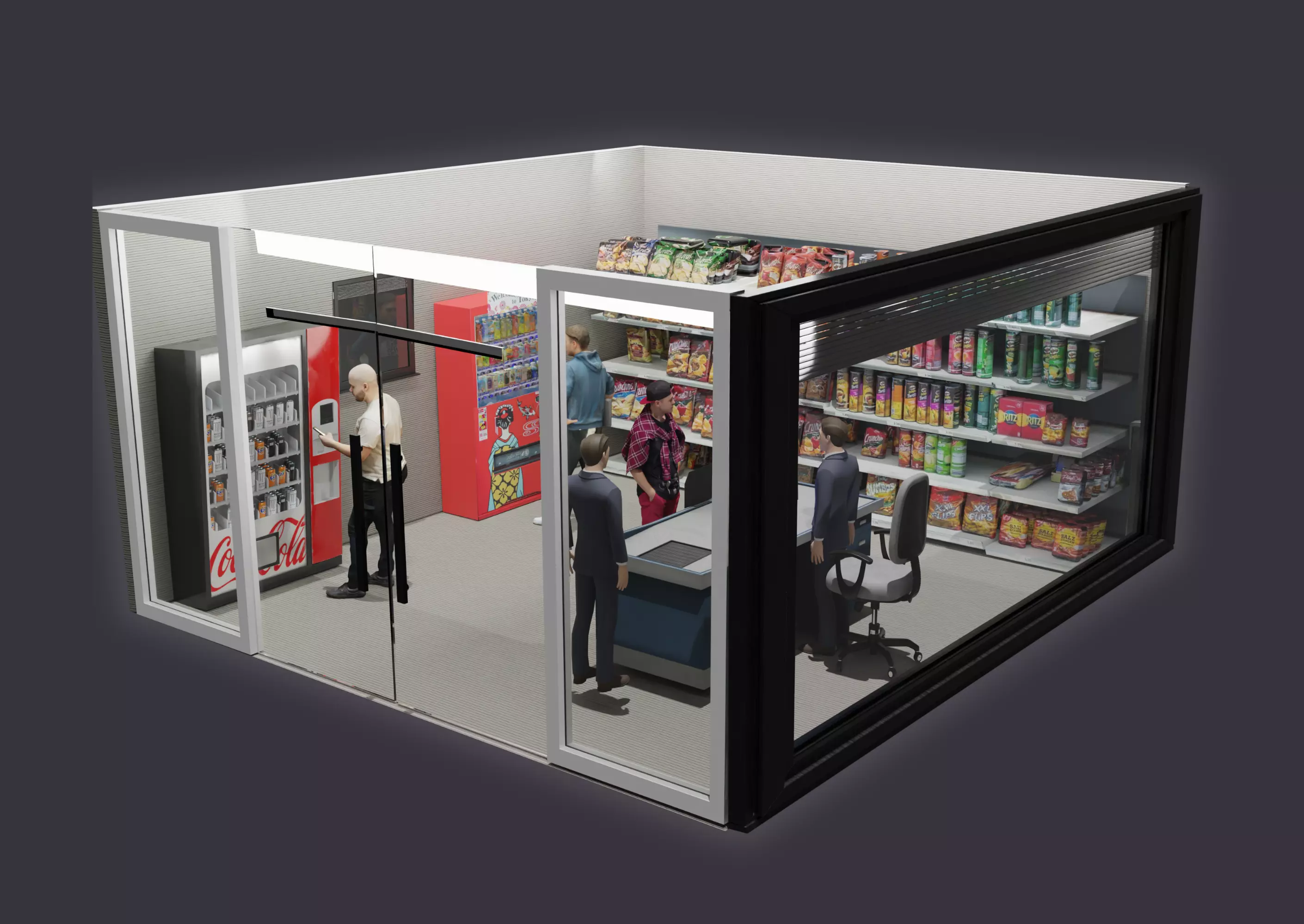 Isometric Convenience Store in blender 3D model