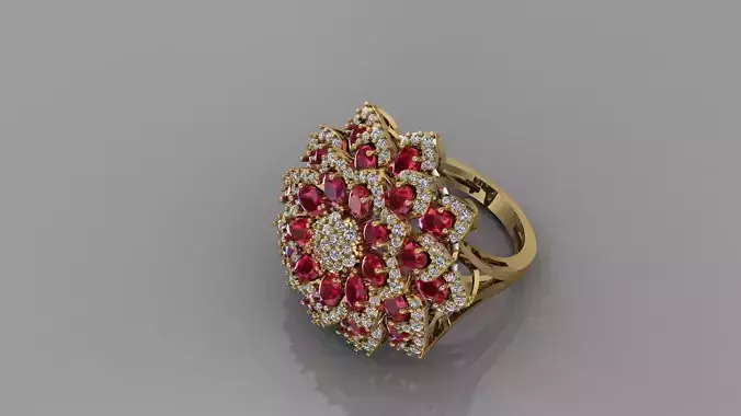 Elegant Gold Ring 3D Model  Lightweight Design for Printing