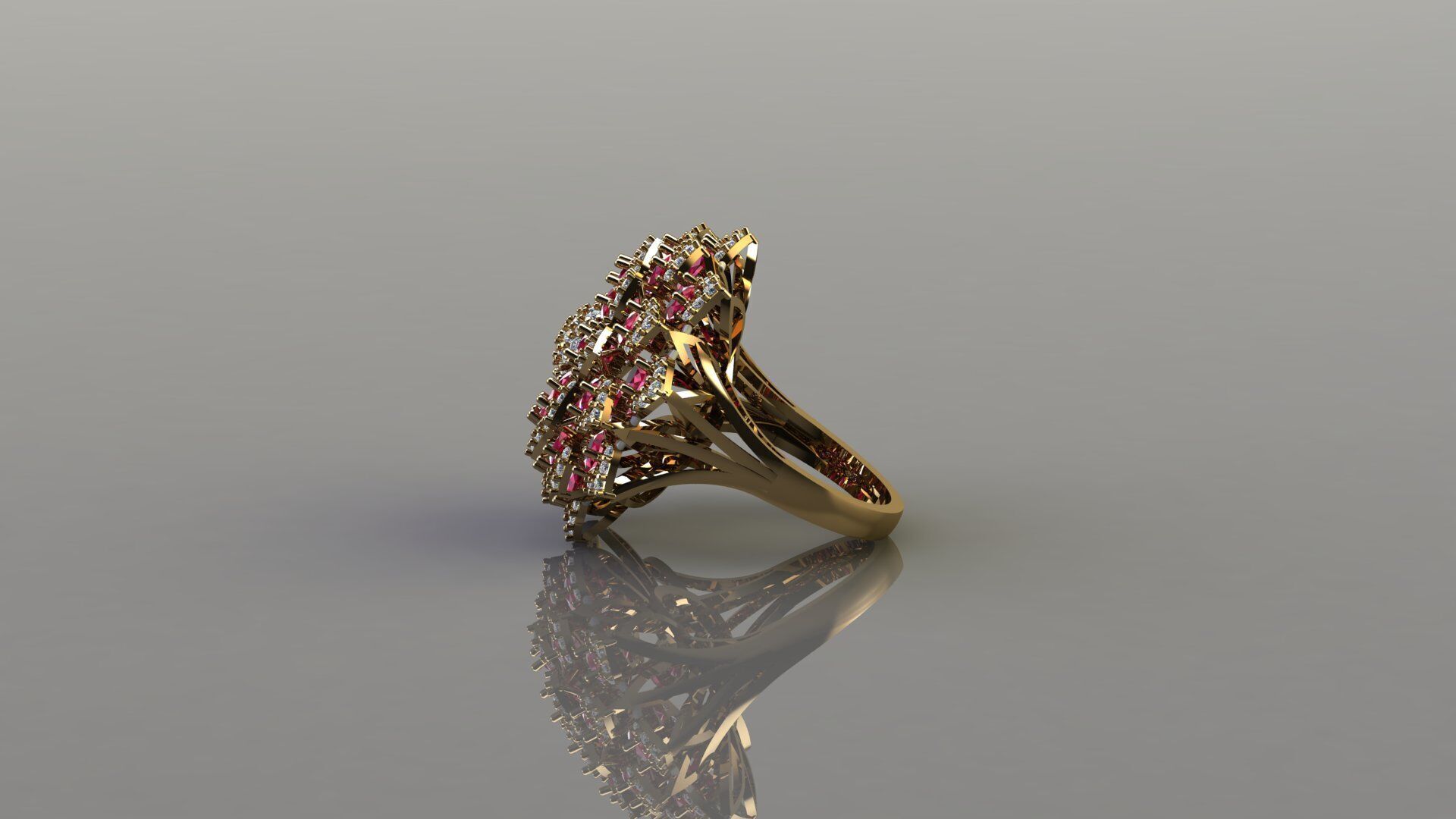 Elegant Gold Ring 3D Model Lightweight Design for Printing 3D print model_3