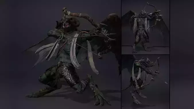 Ghost Archer ArmWing Low-poly 3D model