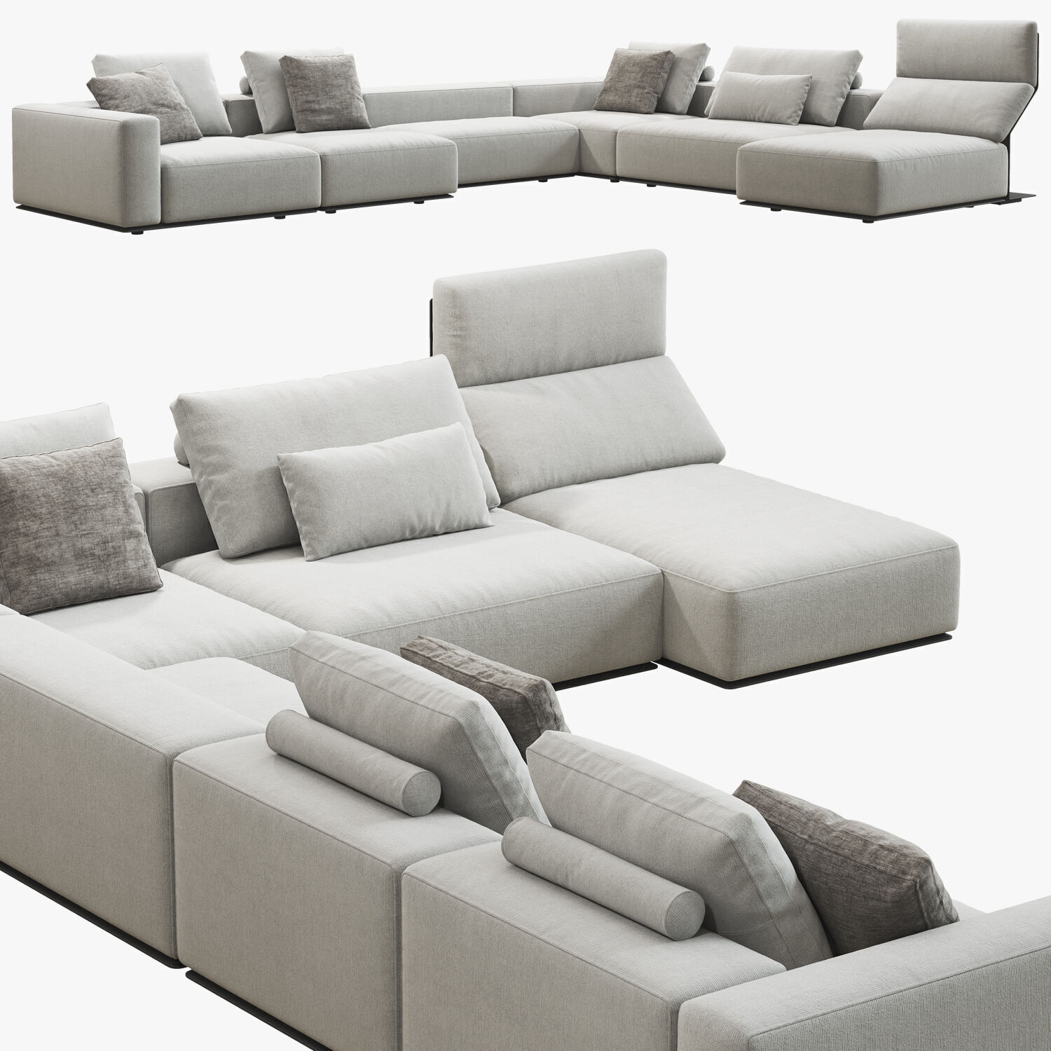 Poliform Westside Chaise Lounge Corner Sofa 2 3D model_1