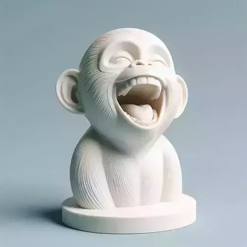 617  Laughing Monkey  3D Printed Full Figure Statue